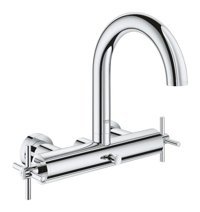Grohe 25010003 Krom Kaplama Çiftli Çevirmeli Solo Kuğu Banyo Bataryası Krom
