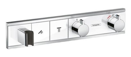 Hansgrohe Rainselect Pirinç Tekli Çevirmeli Dereceli Ankastre Kare Banyo Bataryası Krom