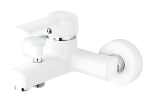 Kare Pirinç Çiftli Aç Kapa Solo Kare Banyo Bataryası Beyaz