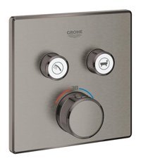 Grohe 29124AL0 Krom Kaplama Tekli Çevirmeli Dereceli Ankastre Kare Banyo Bataryası Krom