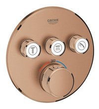 Grohe 29121DL0 Krom Kaplama Tekli Çevirmeli Dereceli Ankastre Kare Banyo Bataryası Bakır