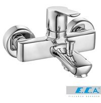E.C.A Luna Krom Kaplama Çiftli Aç Kapa Solo Kare Banyo Bataryası Krom