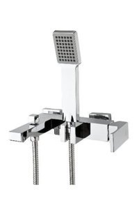Gpd MBB105 Pirinç Çiftli Aç Kapa Ankastre Kare Banyo Bataryası Krom