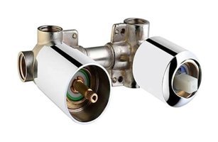 Artema A40685 Pirinç Çiftli Banyo Bataryası Gümüş
