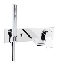 Vitra A42347 Pirinç Çiftli Aç Kapa Ankastre Kare Banyo Bataryası Gri