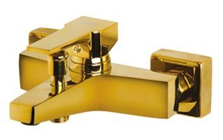 Newarc 941518 Pirinç Çiftli Aç Kapa Yarı Ankastre Kare Banyo Bataryası Altın