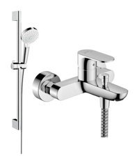 Hansgrohe Rebris Pirinç Çiftli Aç Kapa Ankastre Kare Banyo Bataryası Krom