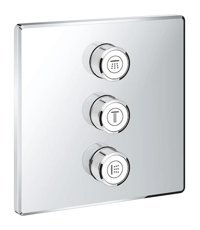 Grohe 29127000 Krom Kaplama Tekli Çevirmeli Dereceli Ankastre Kare Banyo Bataryası Krom