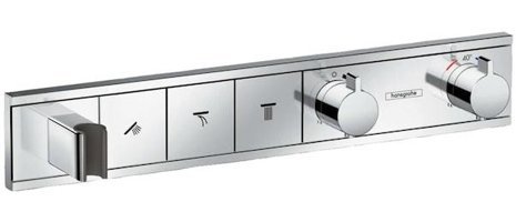 Hansgrohe Rainselect Krom Kaplama Tekli Çevirmeli Dereceli Ankastre Kare Banyo Bataryası Krom