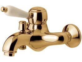 Emmevi ART. 40061 Çelik Çiftli Aç Kapa Solo Yuvarlak Banyo Bataryası Altın
