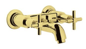 Artema A4086823 Pirinç Çiftli Aç Kapa Ankastre Kare Banyo Bataryası Altın