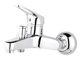 On2 Armatür Pirinç Çiftli Aç Kapa Yarı Ankastre Kare Banyo Bataryası Krom
