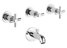 Artema A40832 Pirinç Çiftli Aç Kapa Ankastre Kare Banyo Bataryası Krom