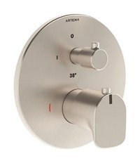Artema A4269434 Pirinç Çiftli Aç Kapa Ankastre Kare Banyo Bataryası Gümüş