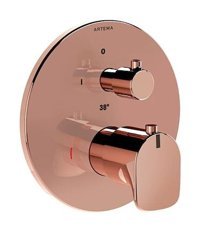 Artema A4269426 Pirinç Çiftli Aç Kapa Ankastre Kare Banyo Bataryası Bakır