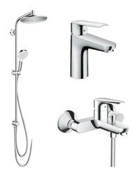 Hansgrohe S240 Pirinç Tekli Aç Kapa Ankastre Kare Banyo Bataryası Krom