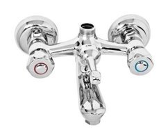 Truva 31784101 Pirinç Çiftli Çevirmeli Solo Yuvarlak Banyo Bataryası Krom