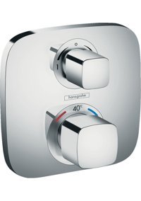 Hansgrohe Ecostat E Krom Kaplama Tekli Çevirmeli Dereceli Yarı Ankastre Kare Banyo Bataryası Krom