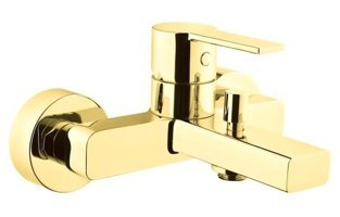 Artema A4193723 Pirinç Çiftli Aç Kapa Ankastre Kare Banyo Bataryası Altın