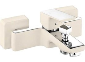 E.C.A 103402469 Krom Kaplama Çiftli Aç Kapa Solo Kare Banyo Bataryası Bej