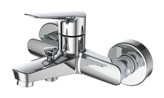 Creavit Bevel Pirinç Çiftli Aç Kapa Solo Kare Banyo Bataryası Krom