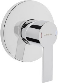 Artema A42538 Plastik Çiftli Aç Kapa Ankastre Kare Banyo Bataryası Krom