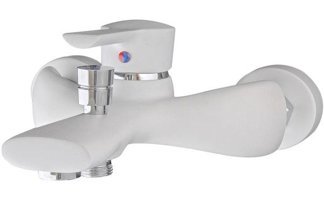 Kupp Pirinç Çiftli Aç Kapa Yarı Ankastre Kare Banyo Bataryası Beyaz