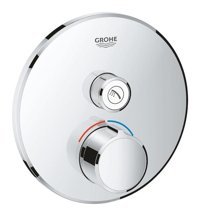 Grohe Krom Kaplama Tekli Çevirmeli Ankastre Kare Banyo Bataryası Krom