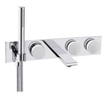 Vitra A4285357 Pirinç Çiftli Aç Kapa Solo Kare Banyo Bataryası Beyaz - Krom