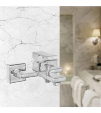 E.C.A Melia Krom Kaplama Çiftli Aç Kapa Solo Kare Banyo Bataryası Krom