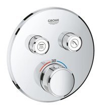 Grohe 29119000 Krom Kaplama Tekli Çevirmeli Dereceli Ankastre Kare Banyo Bataryası Krom