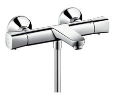 Hansgrohe 13123 Krom Kaplama Çiftli Çevirmeli Dereceli Yarı Ankastre Kare Banyo Bataryası Krom