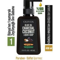 Olivos Charcoal Zeytinyağı/Kömür Nemlendiricili 450 ml Sıvı Sabun