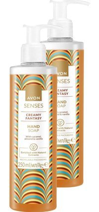 Avon Creamy Fantasy Karamel-Badem-Vanilya Nemlendiricili 2'li 250 ml Sıvı Sabun