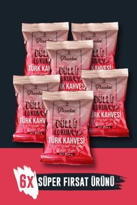 Paşadan Güllü Lokumlu Orta Kavrulmuş Türk Kahvesi 6x100 gr