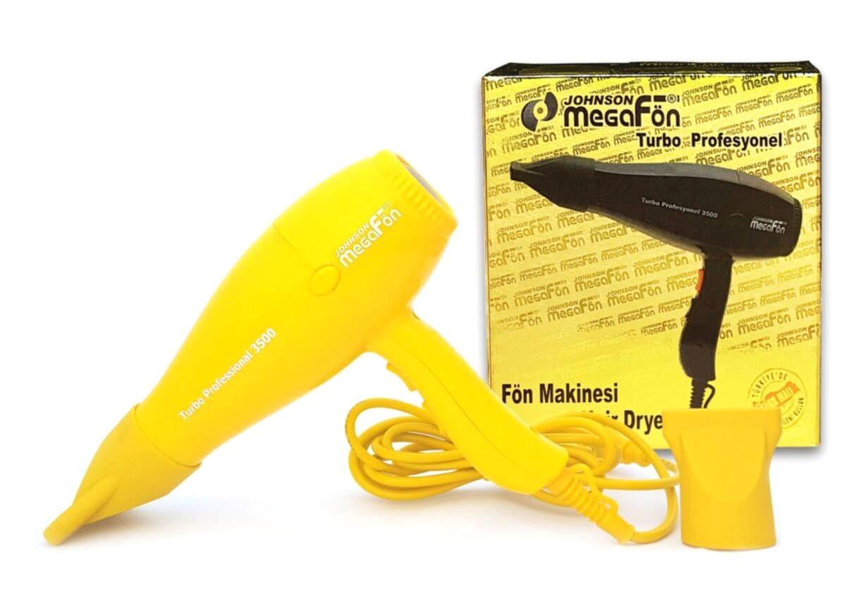 Megafön Turbo 3500 Profesyonel 2400 W Standart Saç Kurutma Makinesi Sarı