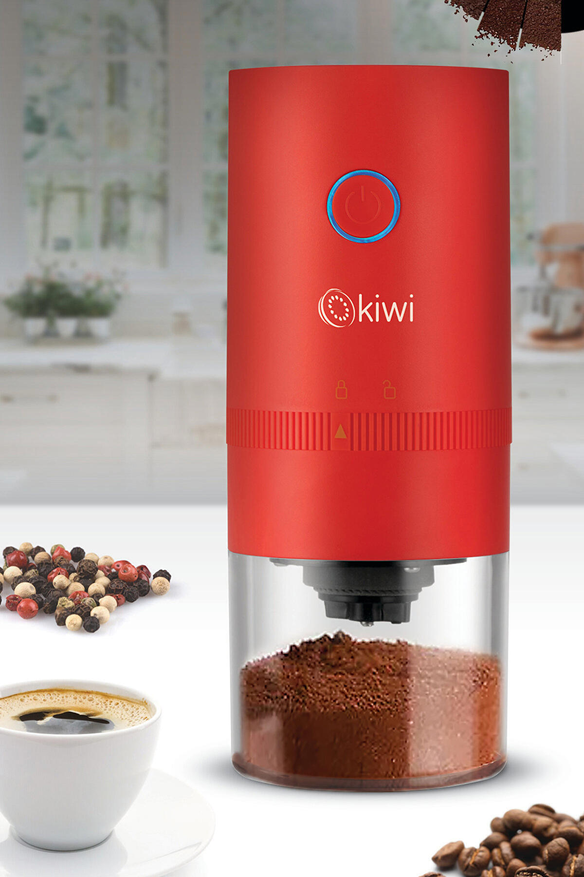 Kiwi Plastik Otomatik Şarjlı Kahve Öğütücü