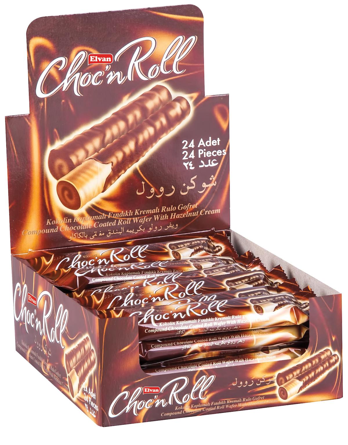 Elvan Choc'n Roll Çikolatalı Rulo Gofret 24x18 gr