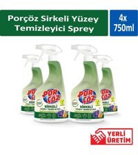 Porçöz Sirkeli Yüzey Temilzeyici 4x750 ml