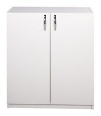 Ofisbazaar 2 Kapaklı 5 Raflı Çok Amaçlı Dolap Beyaz 91x72 cm
