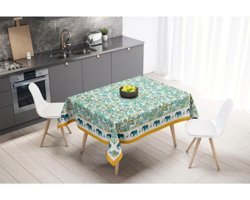 Adawall Elephant Keten 160x220 cm Dikdörtgen Masa Örtüsü Çok Renkli