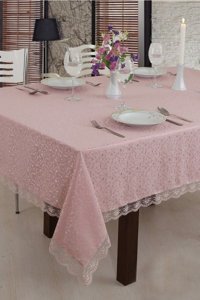 Estelica Dertsiz Polyester 160x220 cm Dikdörtgen Masa Örtüsü Pudra