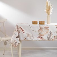 Schafer Leaf Polyester 150x240 cm Dikdörtgen Masa Örtüsü Bej