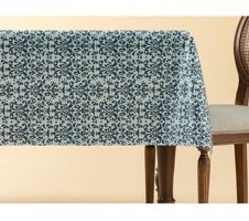 English Home Majestic Damask PVC 140x200 cm Dikdörtgen Masa Örtüsü Mavi