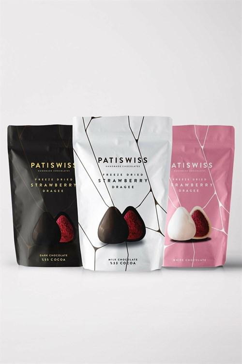 Patiswiss Draje Çilekli Sütlü Çikolata 80 gr 3 Adet