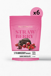 Patiswiss Draje Çilekli Bitter Çikolata 100 gr 6 Adet