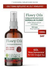 Flowy Oils Tüm Ciltler İçin Gözenek Sıkılaştırıcı Sprey Gül Suyu 125 ml