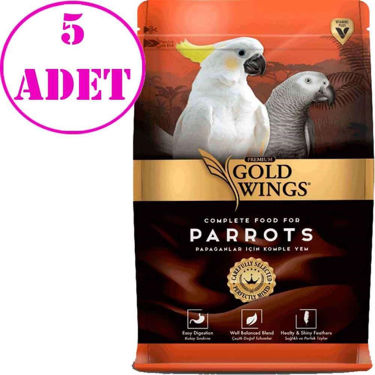 Gold Wings Premium Kabuklu Sade Vitaminli Papağan Yemi 5x1 kg