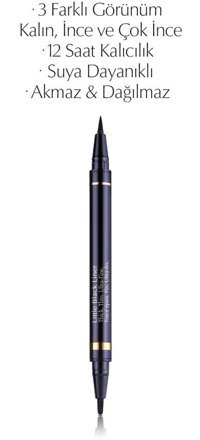 Estee Lauder Little Black 01 Onyx Çift Taraflı Siyah Kalıcı İnce-Kalın Uçlu Kalem Eyeliner
