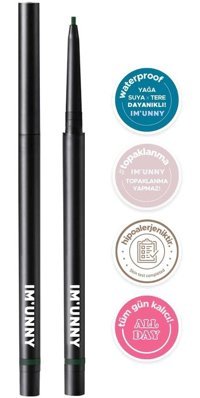 Im Unny #07 Suya Dayanıklı Parlak Koyu Yeşil Kalıcı İnce Uçlu Jel Eyeliner